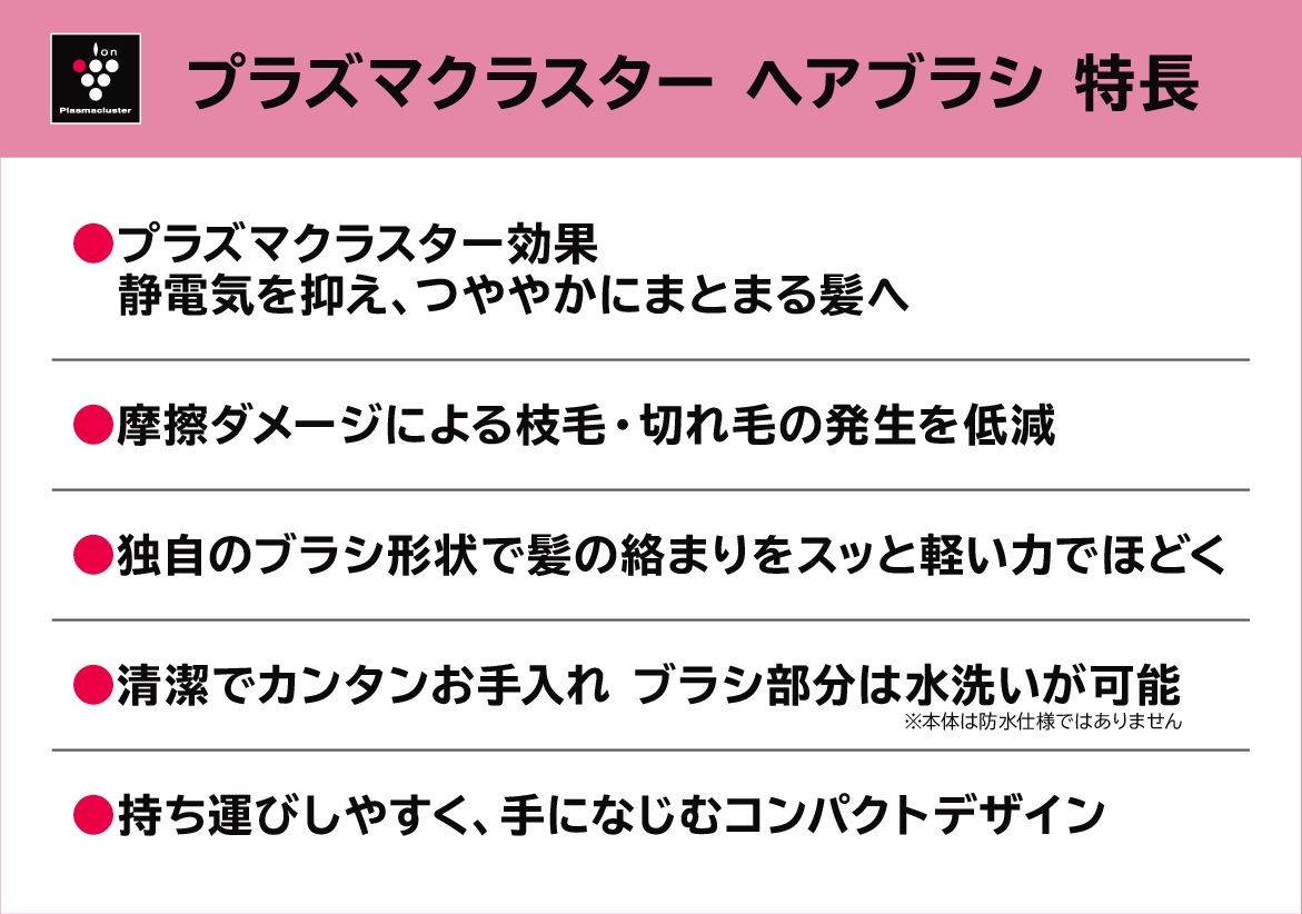 シャープ 毛先の絡まりを スムーズにほどき、 サラツヤ髪へ プラズマクラスター ヘアブラシ ＩＢ－Ｂ１