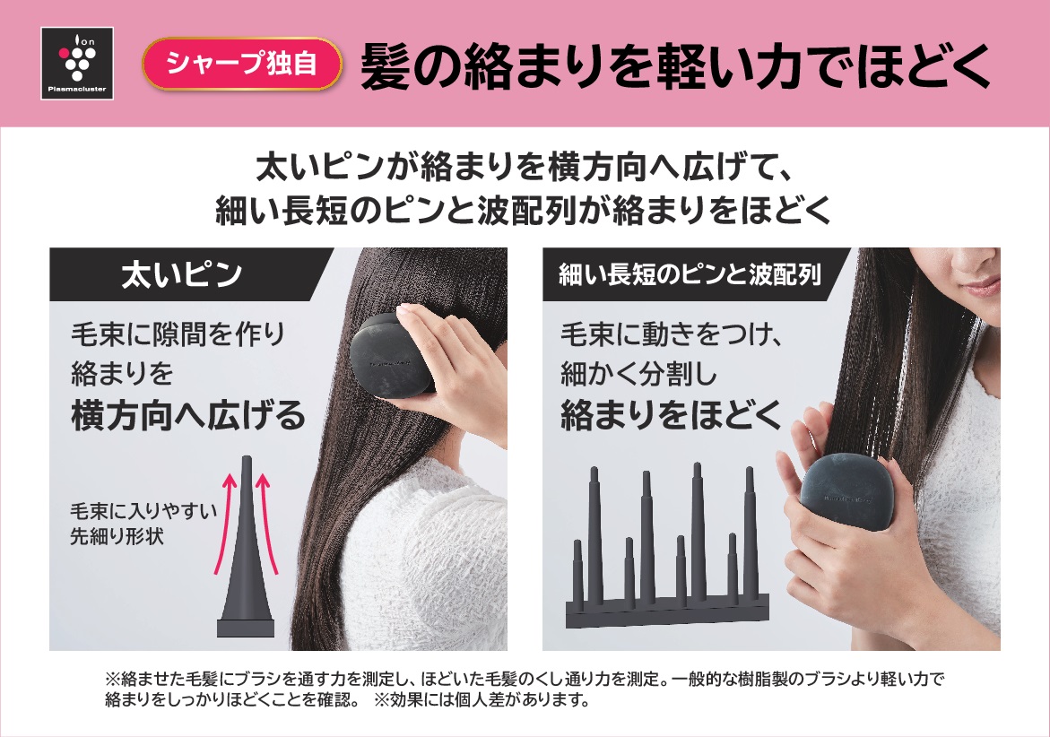 シャープ 毛先の絡まりを スムーズにほどき、 サラツヤ髪へ プラズマクラスター ヘアブラシ ＩＢ－Ｂ１